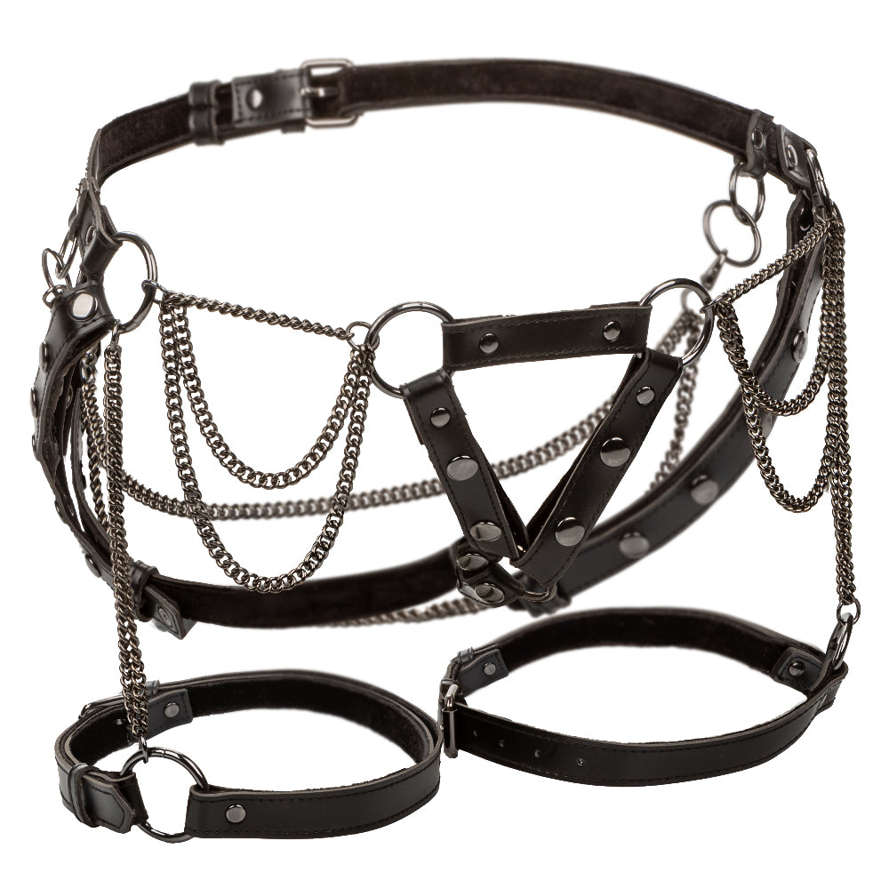 "Euphoria Collection Plus Size Thigh Harness With Chains - Black SE3102213"