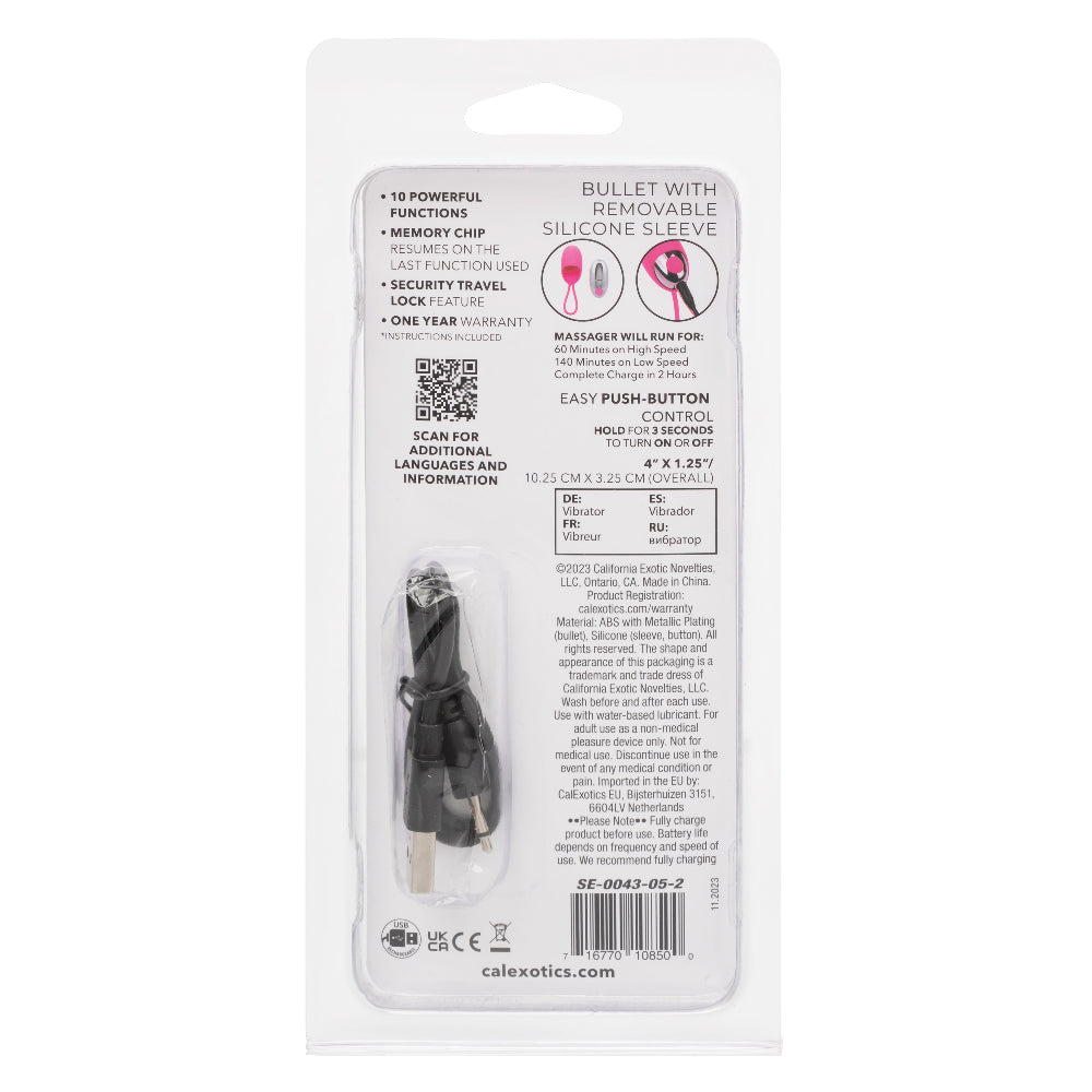 Turbo Buzz Bullet With Removable Silicone Sleeve