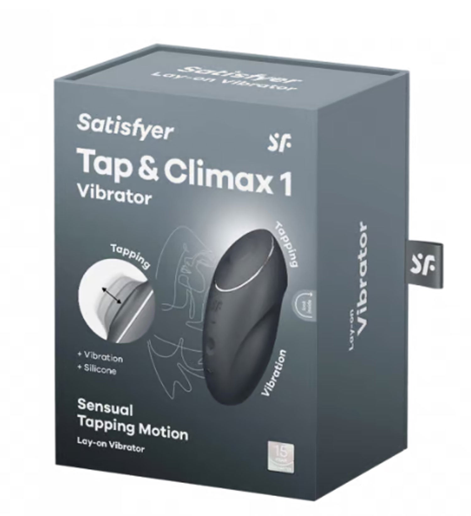 Satisfyer Tap and Climax 1 Vibrator - Grey