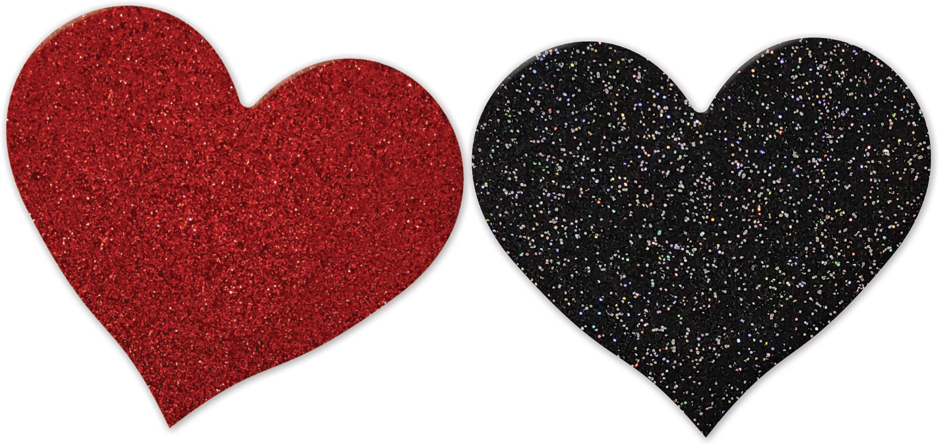 "Nipplicious - Heart Shape Pasties - Glitter - Red and Black HTP3339"