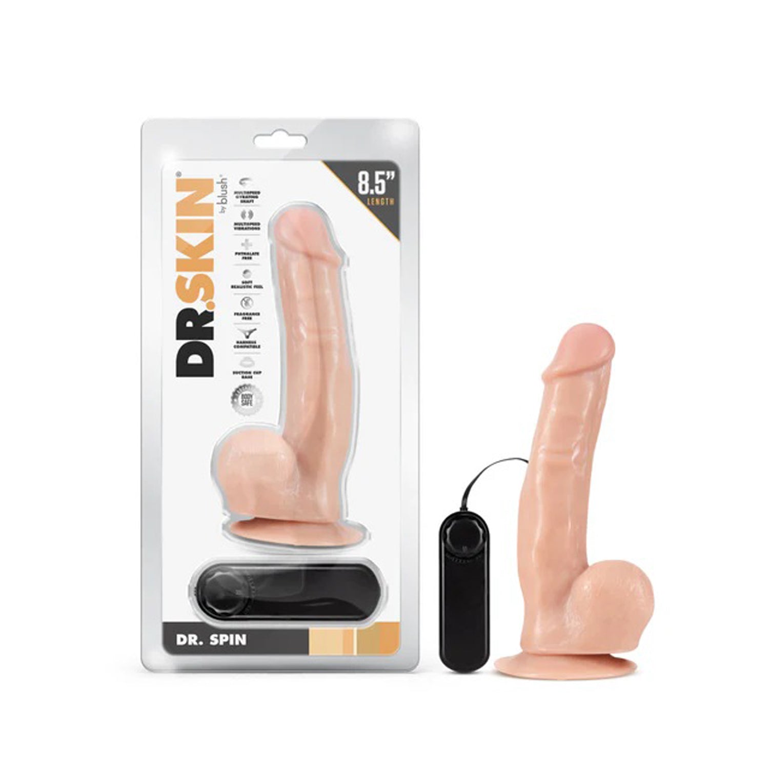 Dr. Skin - Dr. Spin - 8.5 Inch Gyrating Realistic Dildo