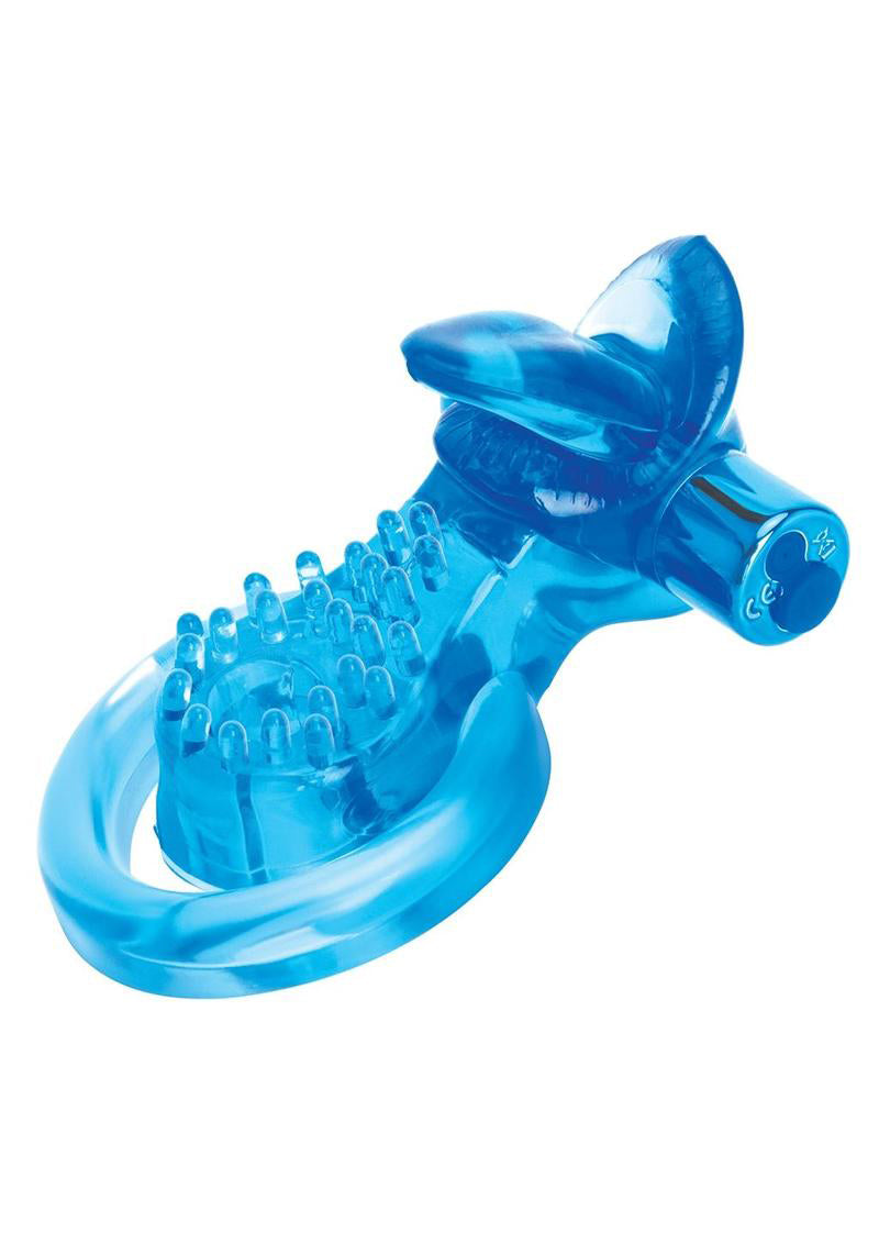 "Bodywand Rechargeable Duo Ring With Clit Tickler - Blue X-BW1509"