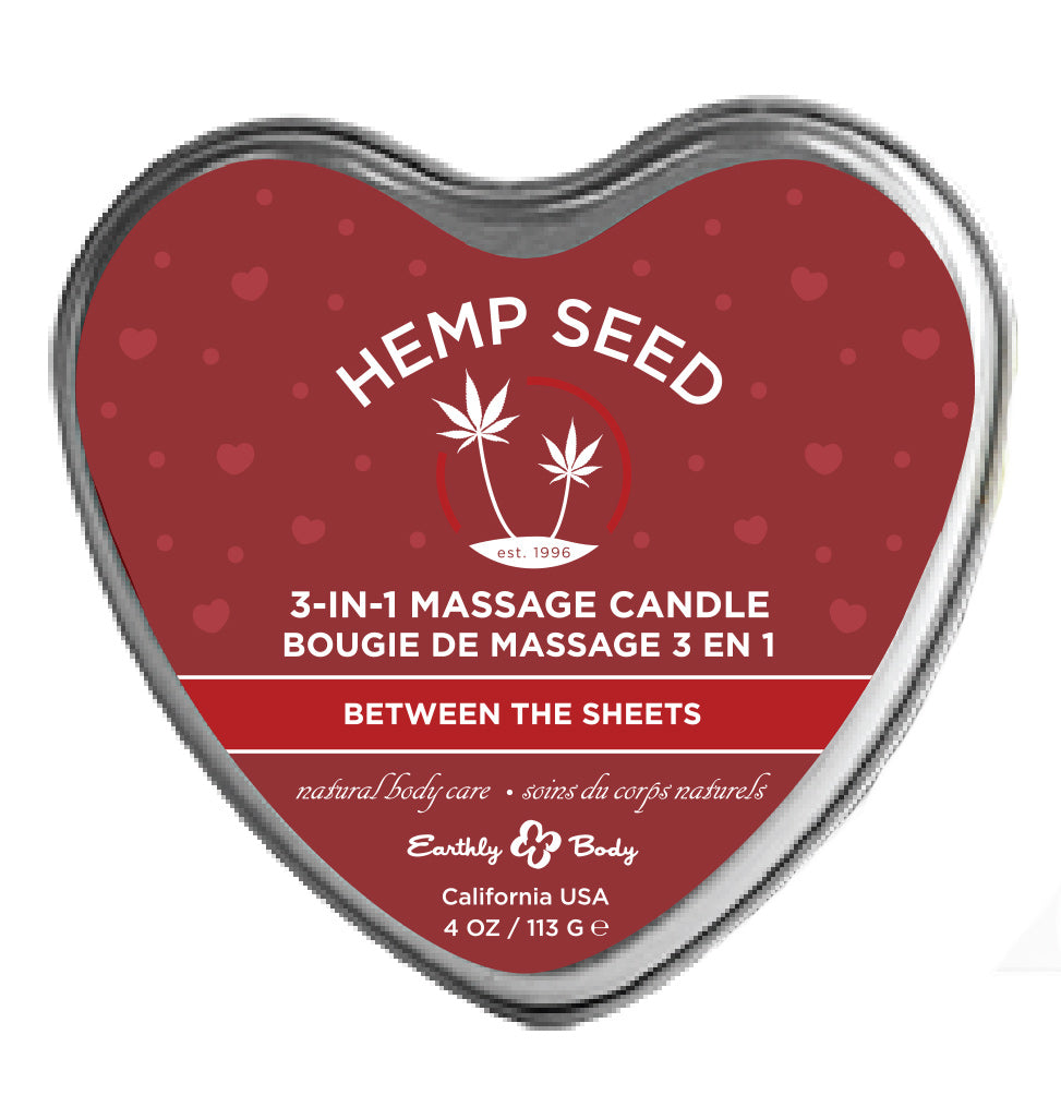 "Hemp Seed 3-in-1 Massage Candle - Between the Sheets - 4oz EB-HSCV022B"