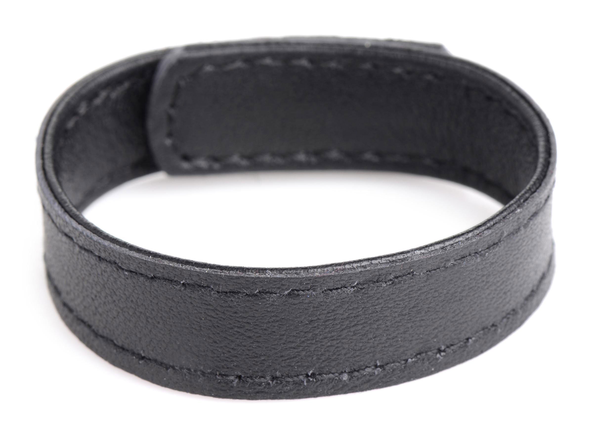 "Leather and Velcro Cock Ring - Black STR-AG846-BLK"