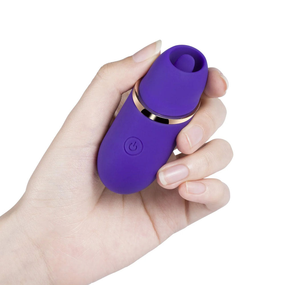 Abby - Mini Clit Licking Vibrator Tongue Sex Toy - Purple