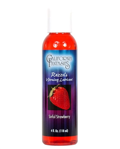 "Razzels Warming Lubricant - Sinful Strawberry - 4 Oz. Bottle CF-RSS-04"