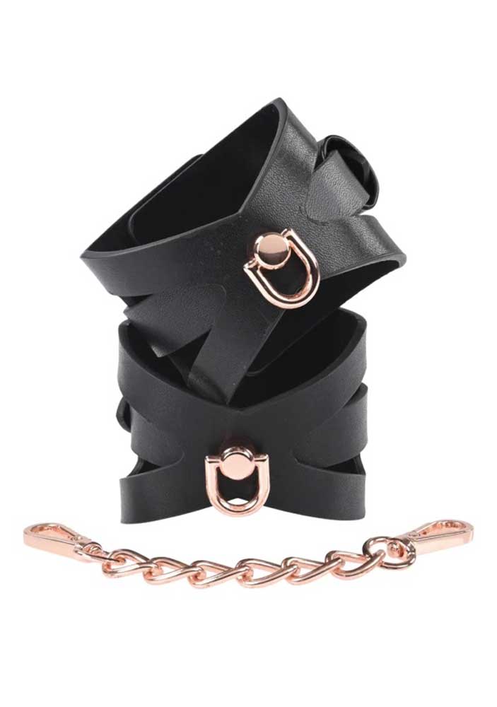 "Brat Handcuffs - Black / Rose Gold SS09840"