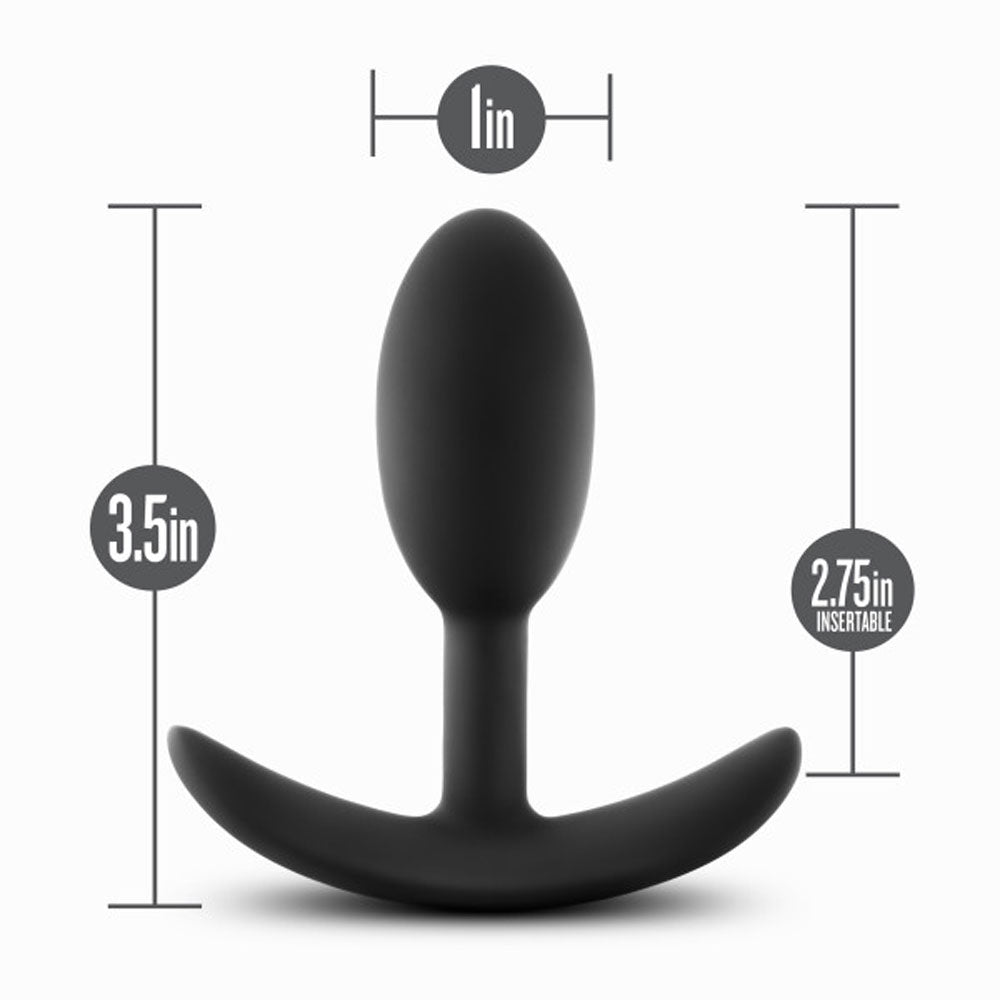 Anal Adventures - Platinum - Silicone Vibra Slim Plug -Medium - Black