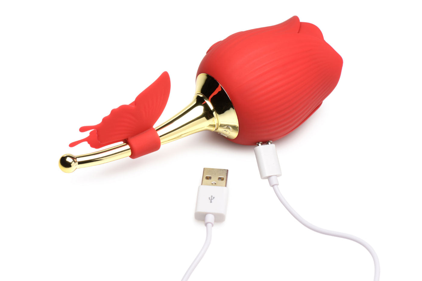 Bloomgasm Flutter Rose Sucking Rose with Butterfly Teaser - Red