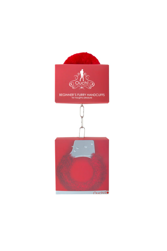 Beginner's Furry Handcuffs - Red