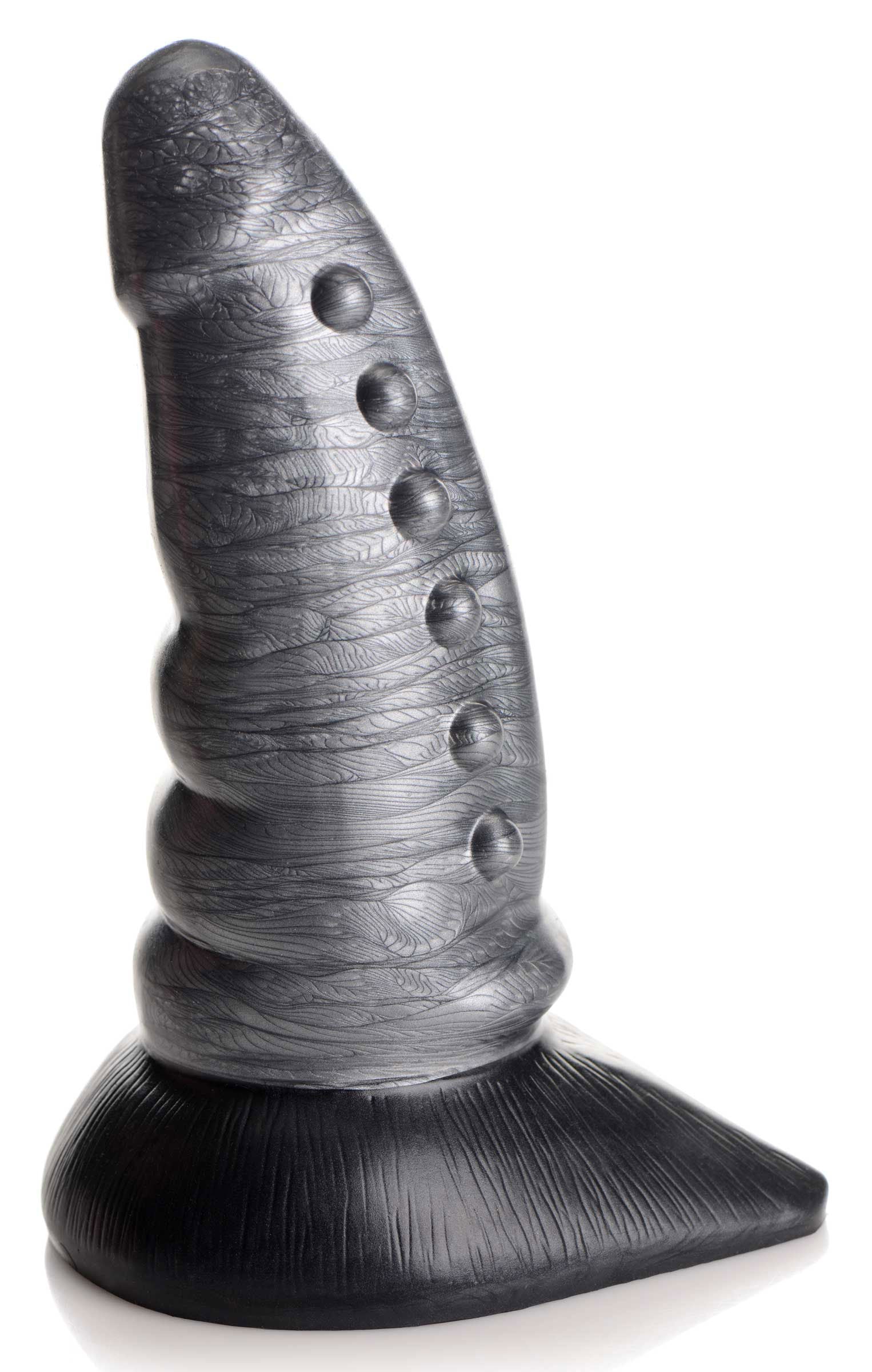 "Beastly Tapered Bumpy Silicone Dildo - Silver CC-AG878-SLV"
