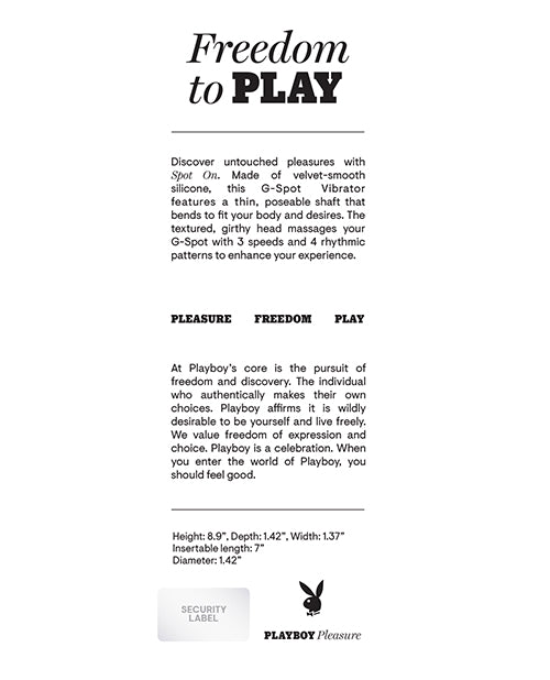 Playboy Pleasure Spot On G-Spot Vibrator