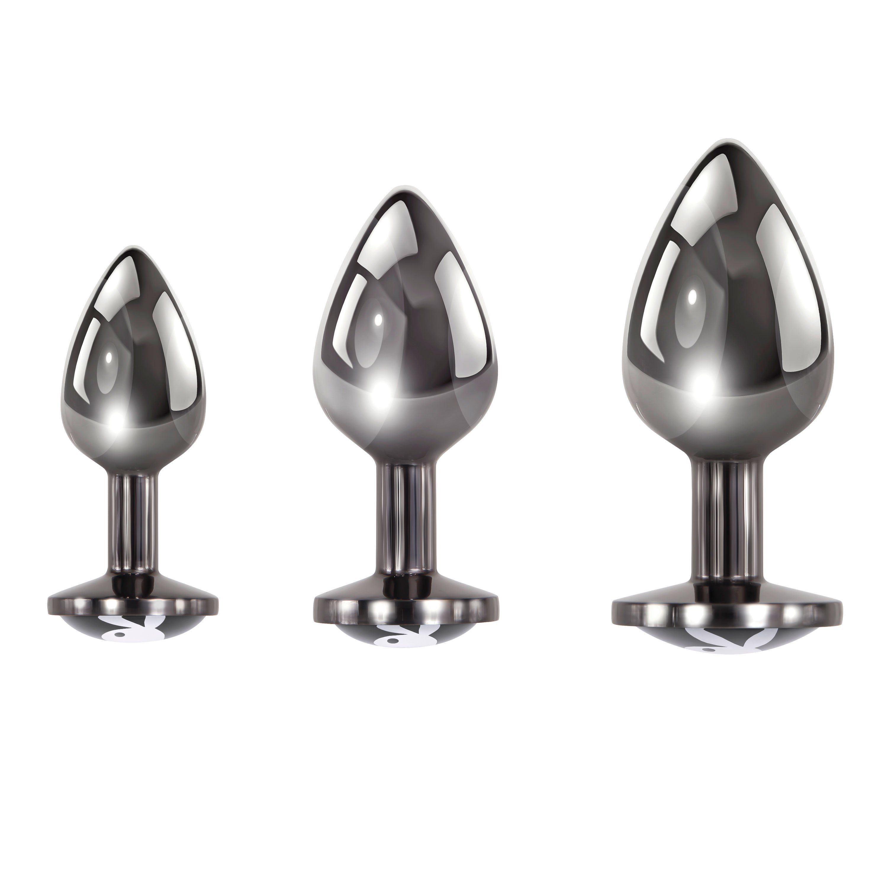 "Playboy Pleasure - Pleasure 3 Ways - Butt Plug - Hematite PB-BP-2253-2"