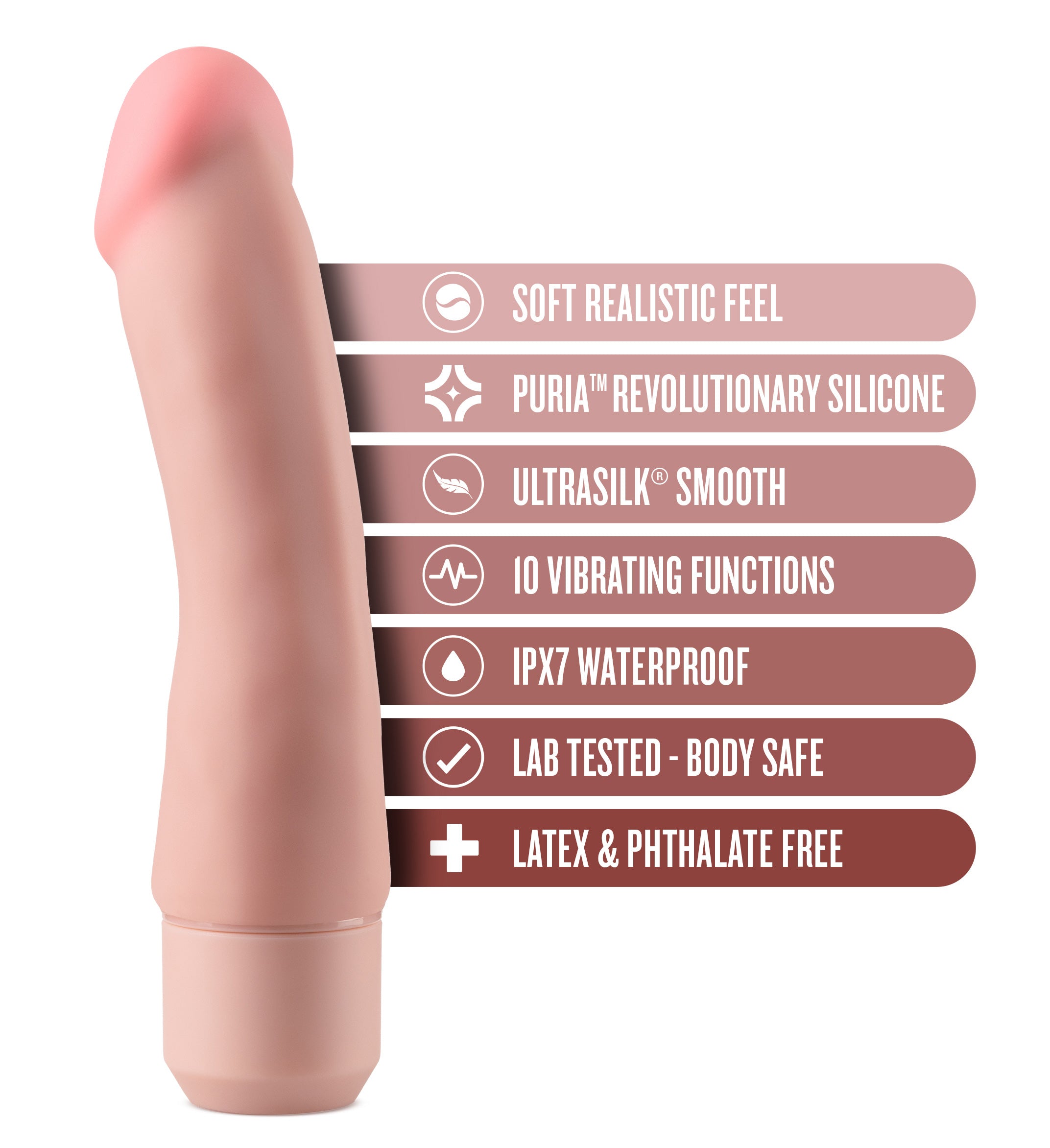 Dr. Skin Silicone  Dr. Steve - 7 Inch Vibrating Dildo