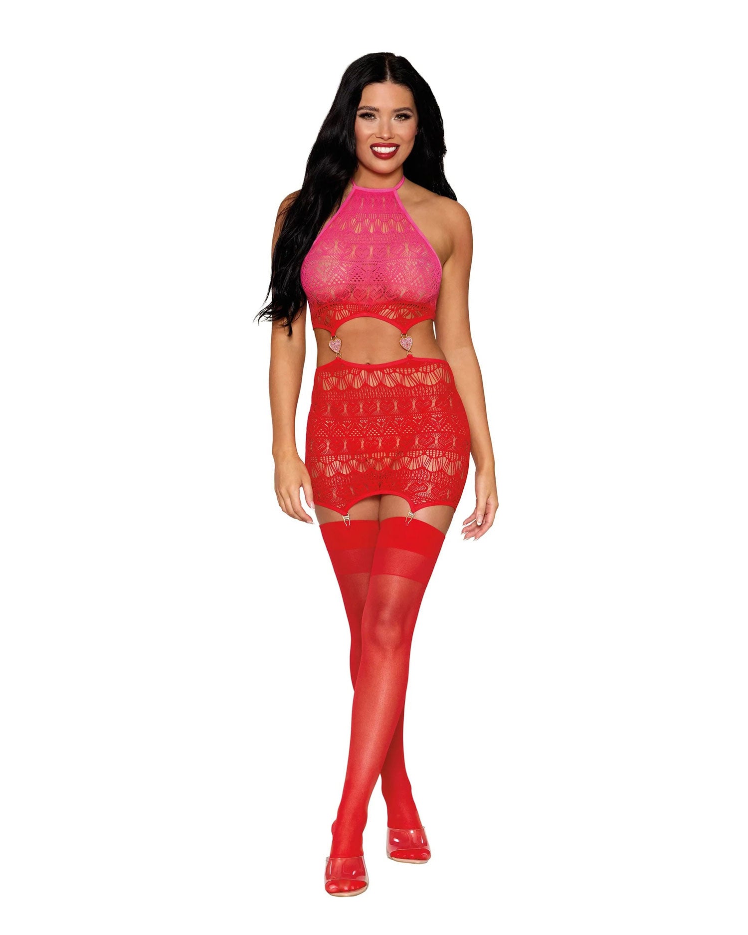 "Garter Slip Dmnd - One Size - Red DG-13523PNSTAOS"