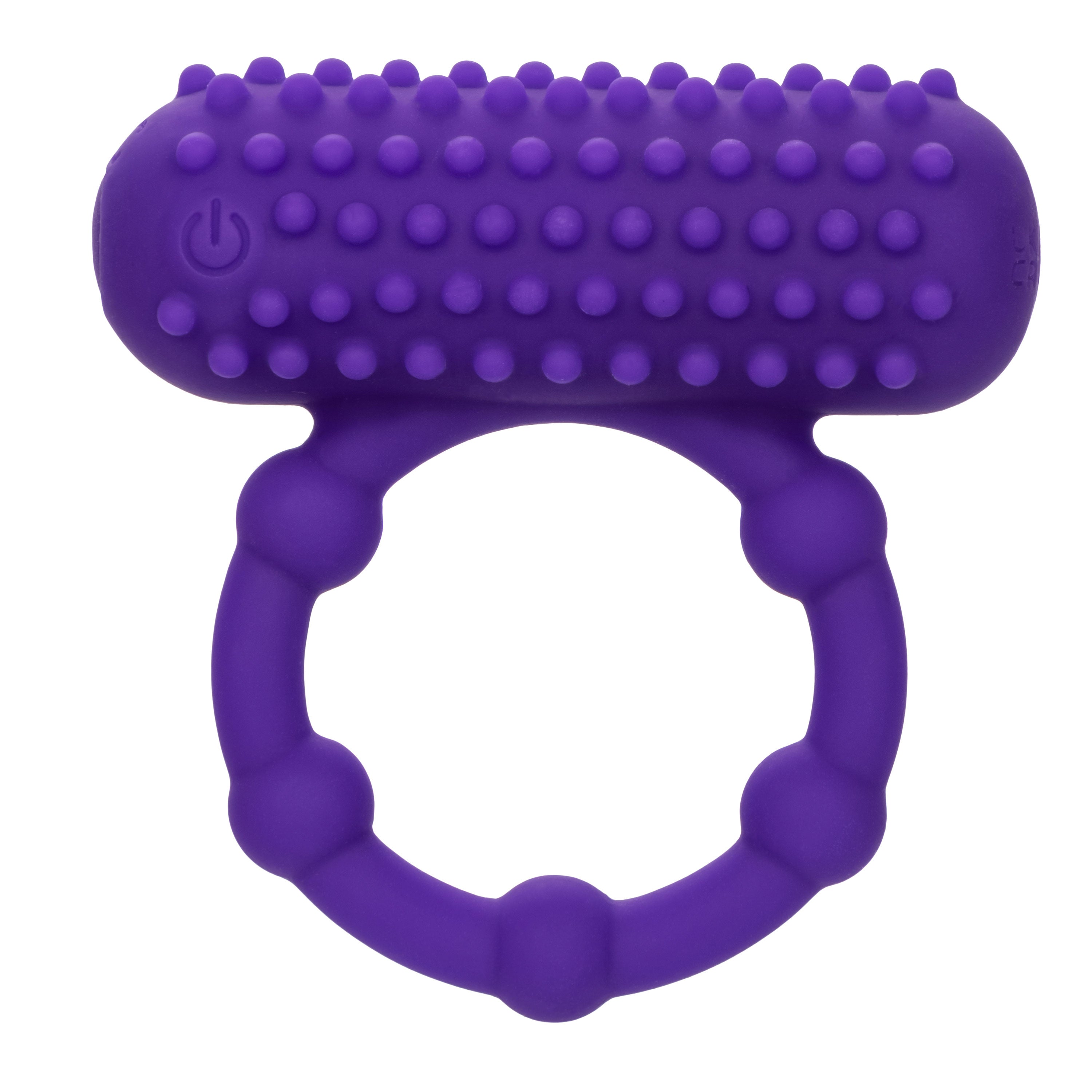 "Silicone Rechargeable 5 Bead Maximus Ring - Purple SE1843253"