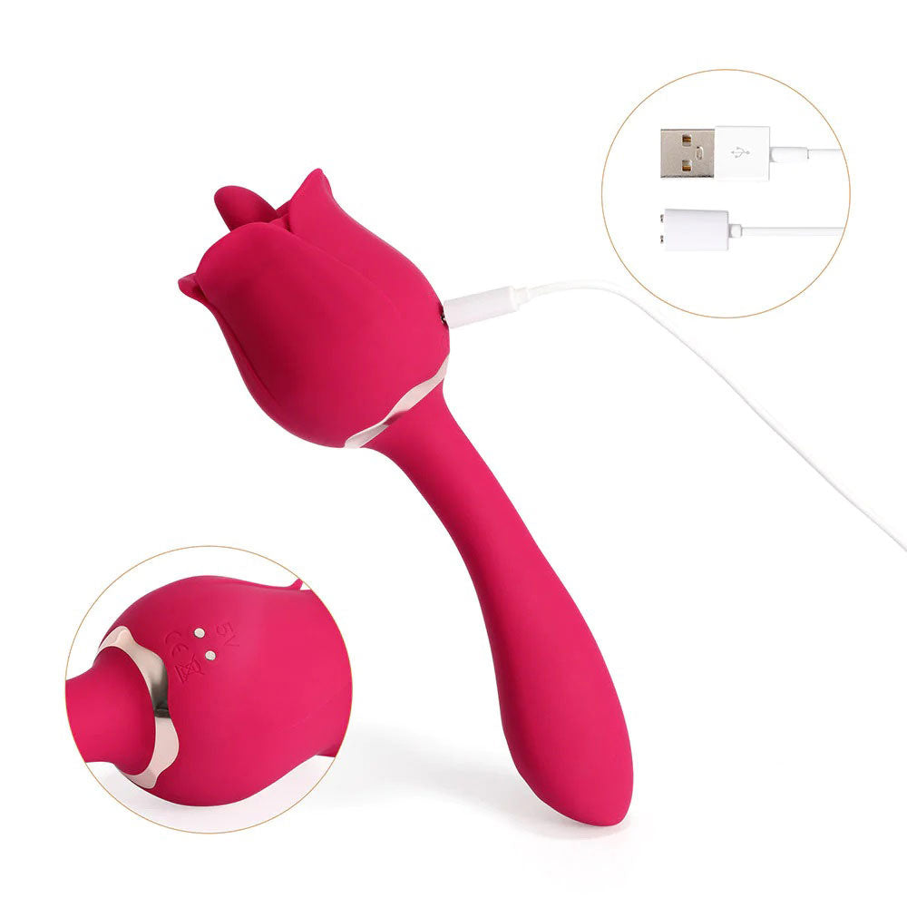 Rhea - the Rose Clit Licking Tongue Vibrator and G Spot Massager